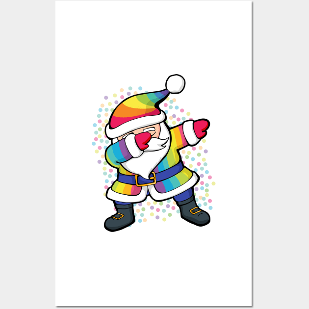 Rainbow Dabbing Santa Wall Art by zeno27